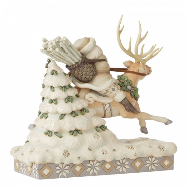 On Course For Christmas (Santa Riding Reindeer Figurine) : Enesco ...