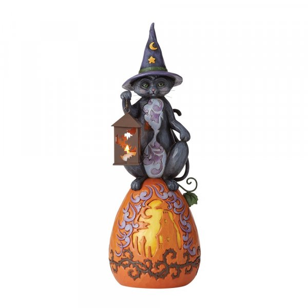 Black Cat on Pumpkin Statue Figurine : Enesco – licensed giftware wholesale