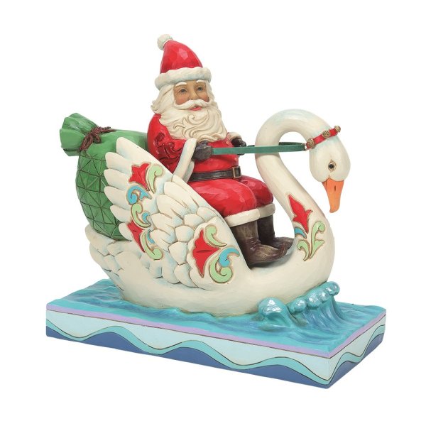 Santa Riding Swan Figurine : Enesco – licensed giftware wholesale