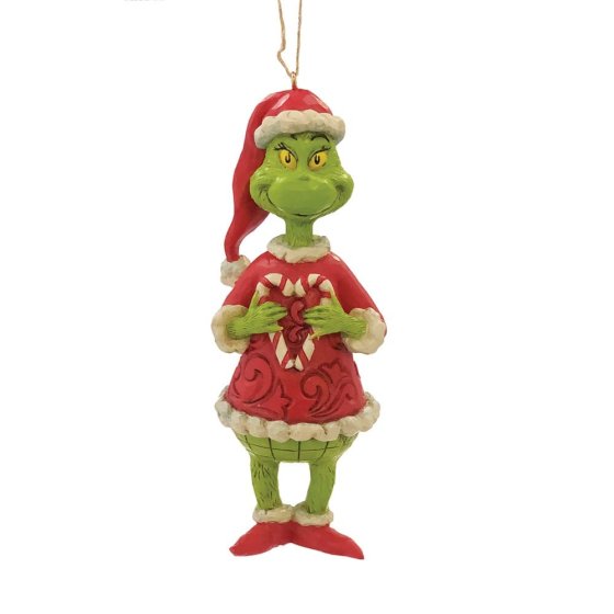 Grinch Holding Heart Shaped Candy Cane Hanging Ornament : Enesco ...